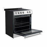 Forno Espresso 3-Piece Appliance Package - 30-Inch Electric Range with 5.0 Cu.Ft. Electric Oven, Built-In Refrigerator, and Under Cabinet Range Hood in Stainless Steel