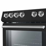 Forno Espresso 3-Piece Appliance Package - 30-Inch Electric Range with 5.0 Cu.Ft. Electric Oven, Built-In Refrigerator, and Under Cabinet Range Hood in Black with Stainless Steel Handle