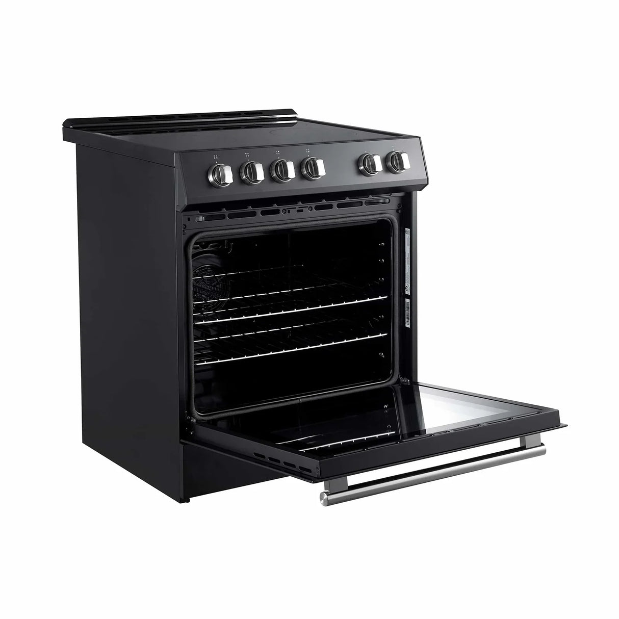Forno Espresso 2-Piece Appliance Package - 30-Inch Electric Range with 5.0 Cu.Ft. Electric Oven and Under Cabinet Range Hood in Black with Stainless Steel Handle