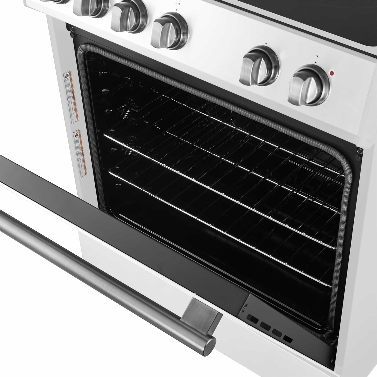 Forno Leonardo Espresso 30-Inch Electric Range with 5.0 cu. Ft. Electric Oven in White in Stainless Steel Trim (FFSEL6012-30WHT)
