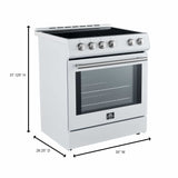 Forno Leonardo Espresso 30-Inch Electric Range with 5.0 cu. Ft. Electric Oven in White in Stainless Steel Trim (FFSEL6012-30WHT)