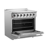 Forno 3-Piece Appliance Package - 36-Inch Electric Range, Pro-Style Refrigerator, and Dishwasher in Stainless Steel