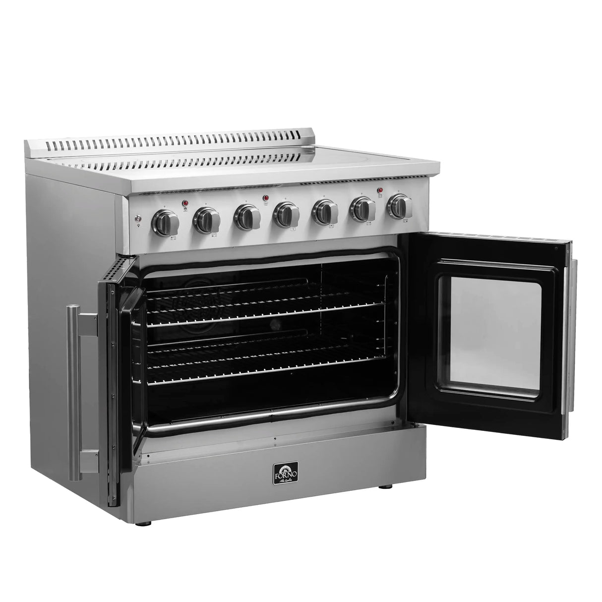 Forno Galiano 36-Inch French Door Electric Range with Convection Oven in Stainless Steel (FFSEL6917-36)
