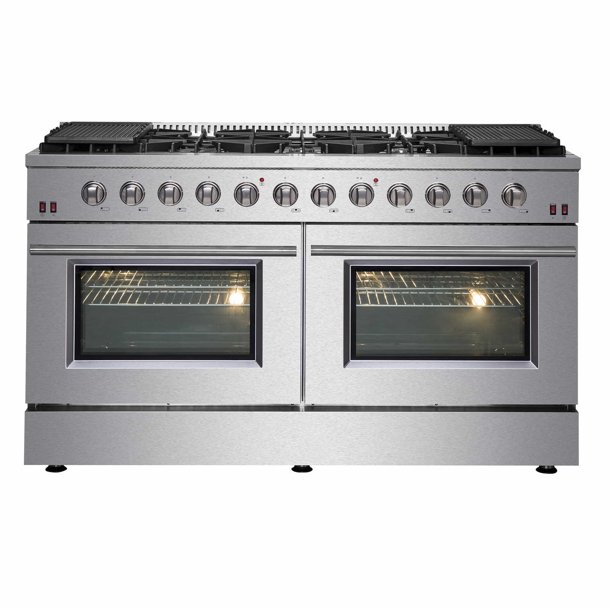 Forno Galiano 60-Inch Gas Range with 10 Burners in Stainless Steel (FFSGS6244-60)