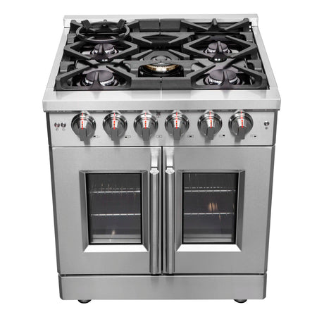 Forno Massimo 30-Inch French Door Gas Range in Stainless Steel (FFSGS6439-30)