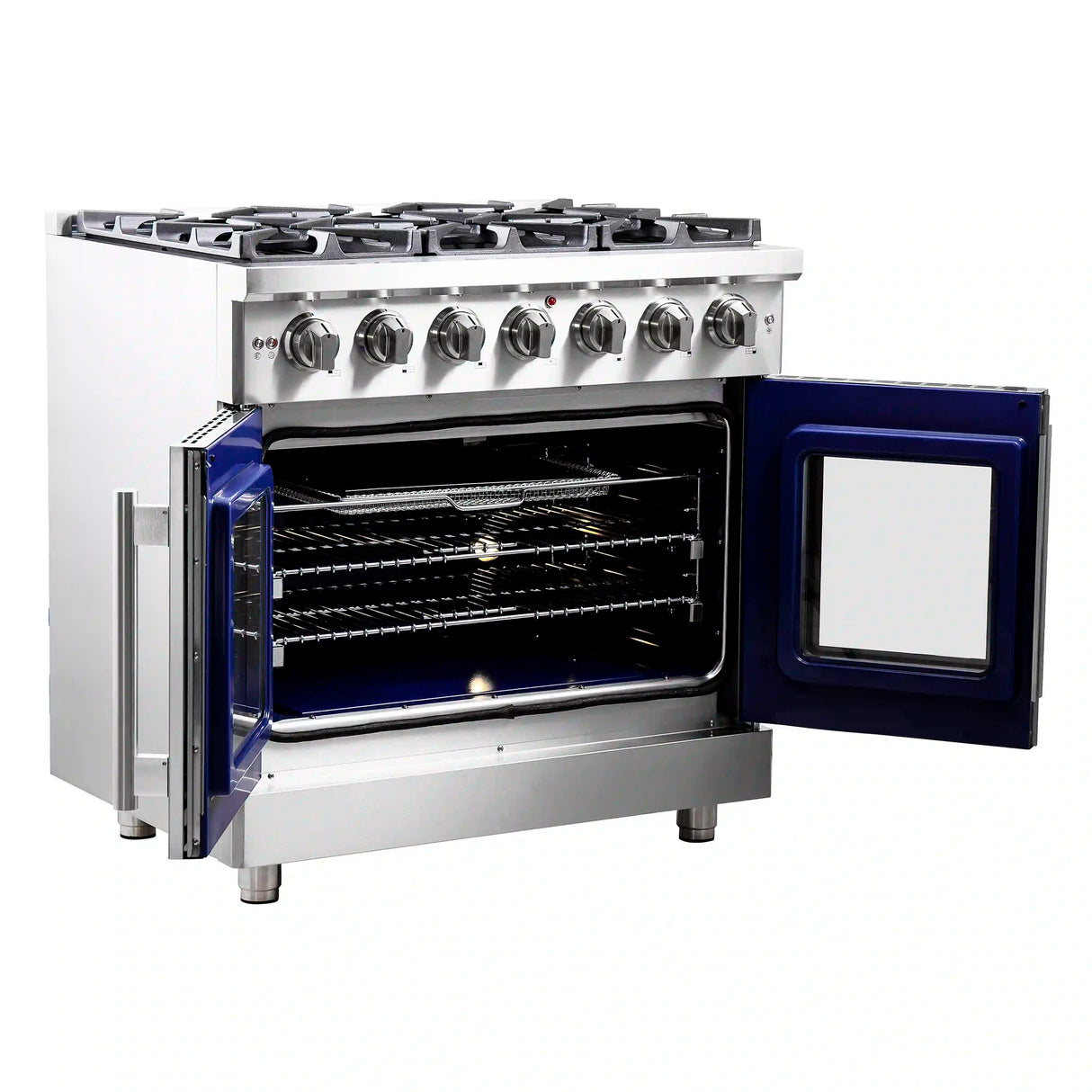 Forno Massimo 36-Inch French Door Gas Range in Stainless Steel (FFSGS6439-36)