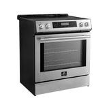 Forno Espresso Donatello 30-Inch Slide-In Induction Range in Stainless Steel with Antique Brass Handle (FFSIN0905-30)