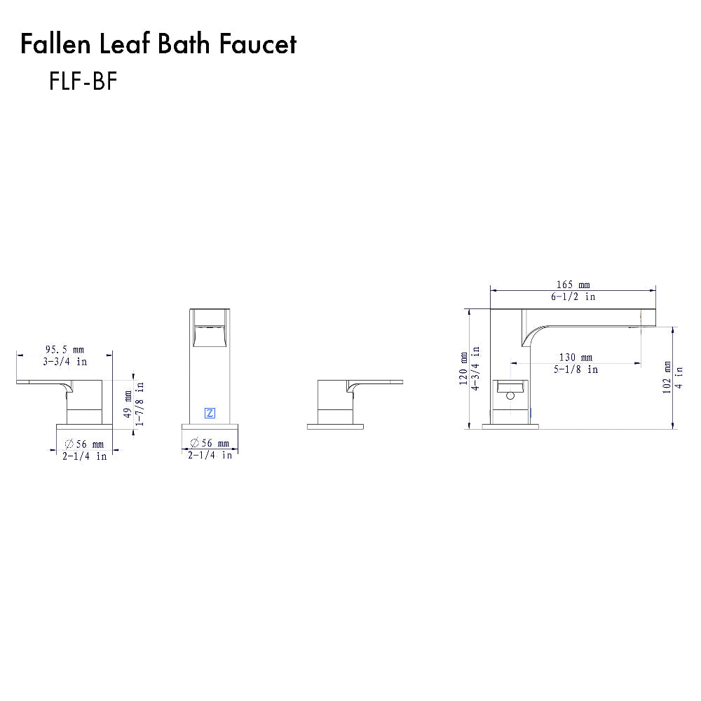 ZLINE Fallen Leaf Widespread Bath Faucet in Brushed Nickel (FLF-BF-BN)