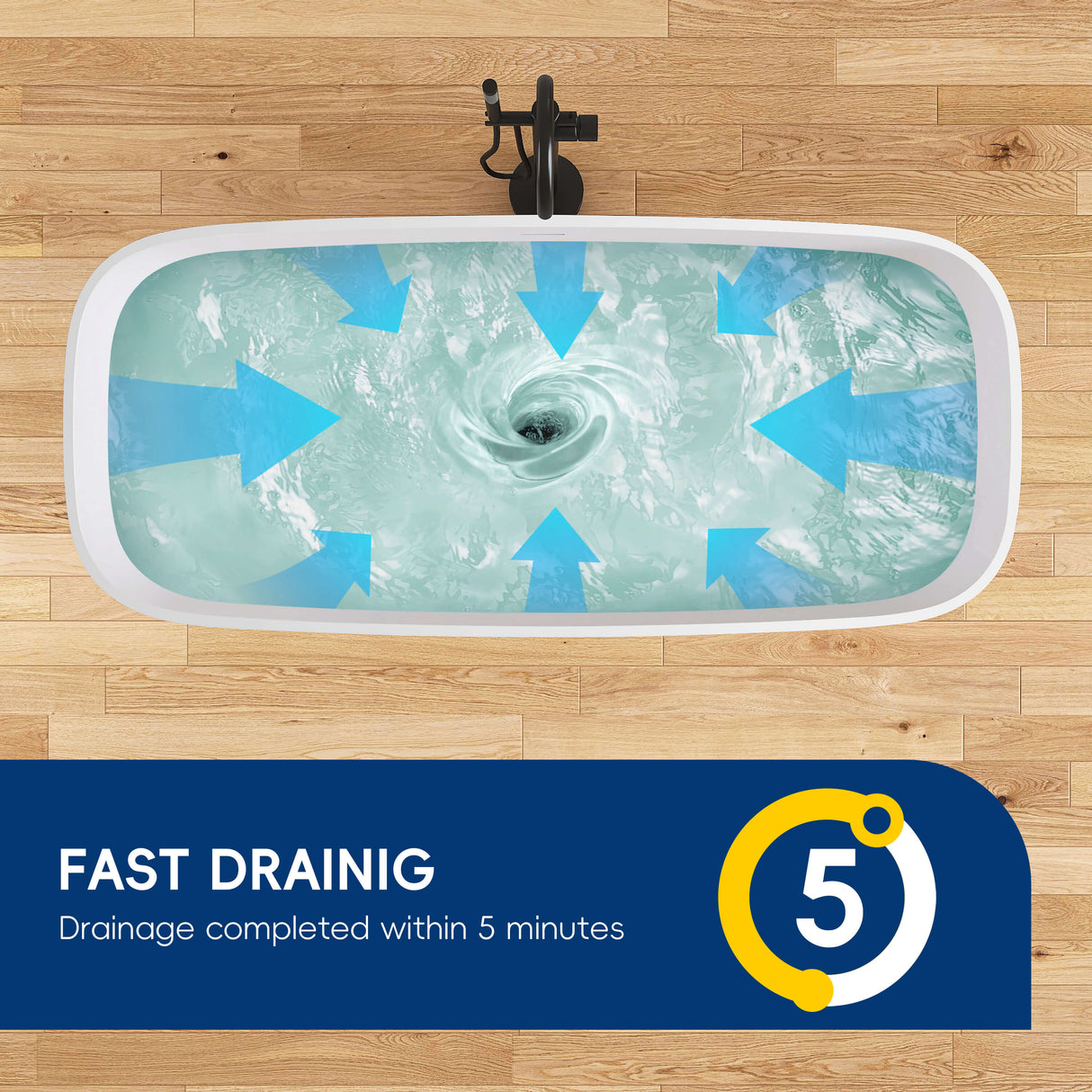 New England Home Goods Santorini 67" Freestanding Tub in White - Stone Resin Solid Surface