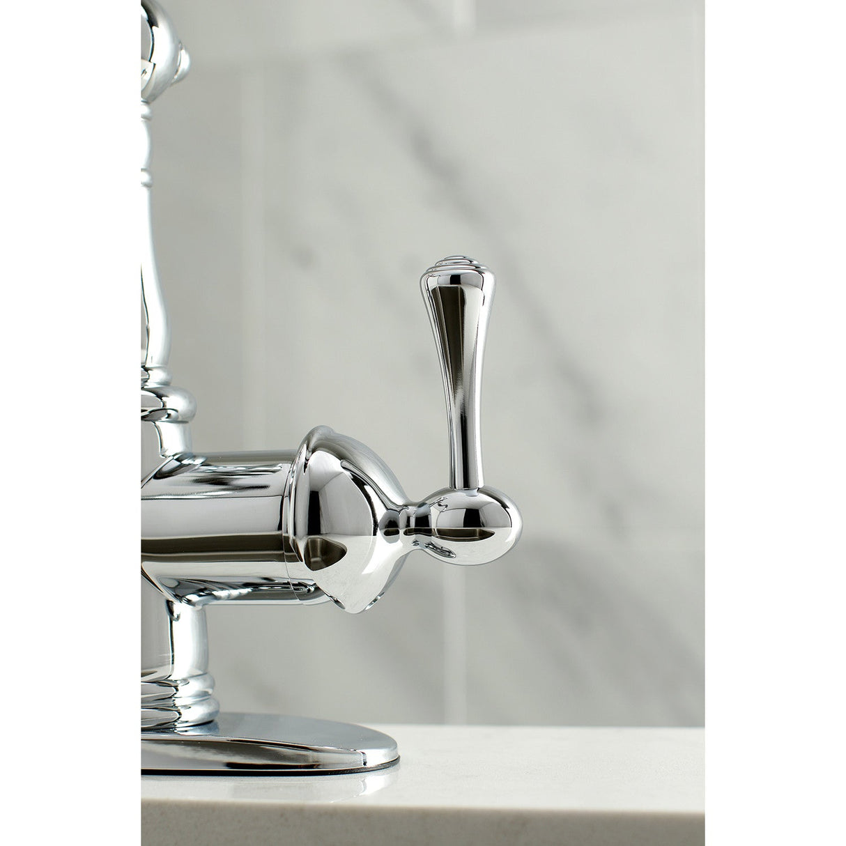 English Vintage FS7641BL Single-Handle 1-Hole Deck Mount Bathroom Faucet with Push Pop-Up, Polished Chrome