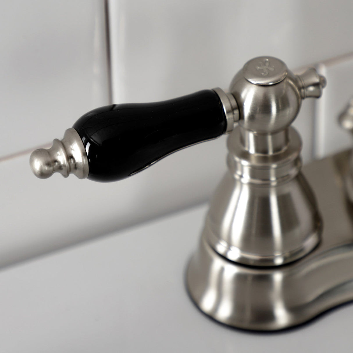 Duchess FSC1608AKL Two-Handle 3-Hole Deck Mount 4" Centerset Bathroom Faucet with Pop-Up Drain, Brushed Nickel