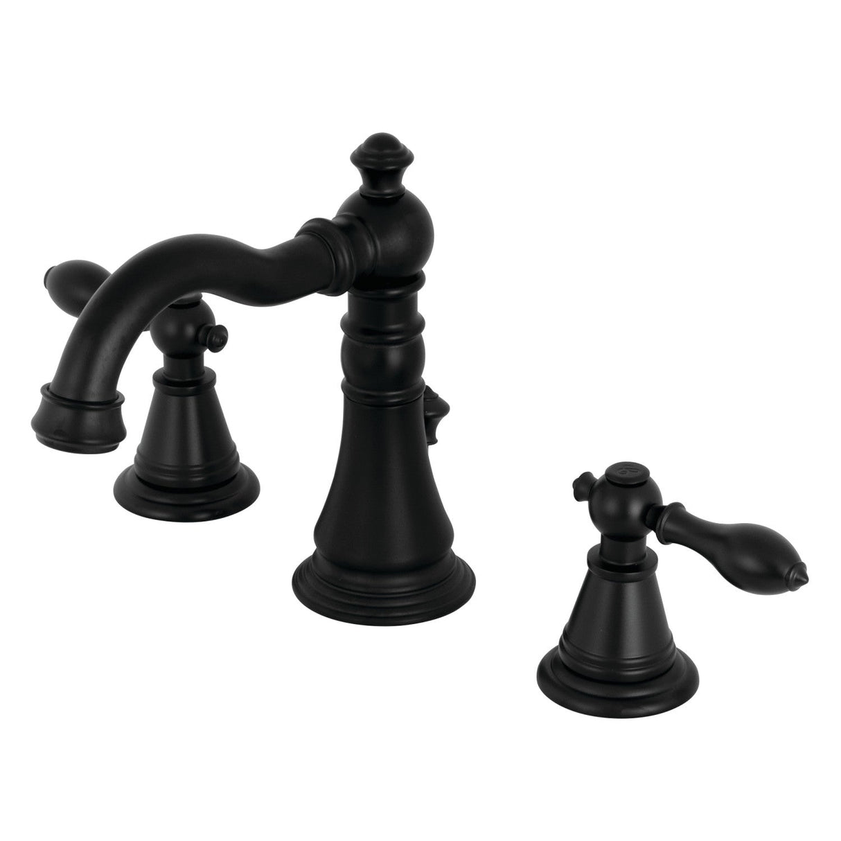 English Classic FSC1970AL Two-Handle 3-Hole Deck Mount Widespread Bathroom Faucet with Brass Pop-Up, Matte Black