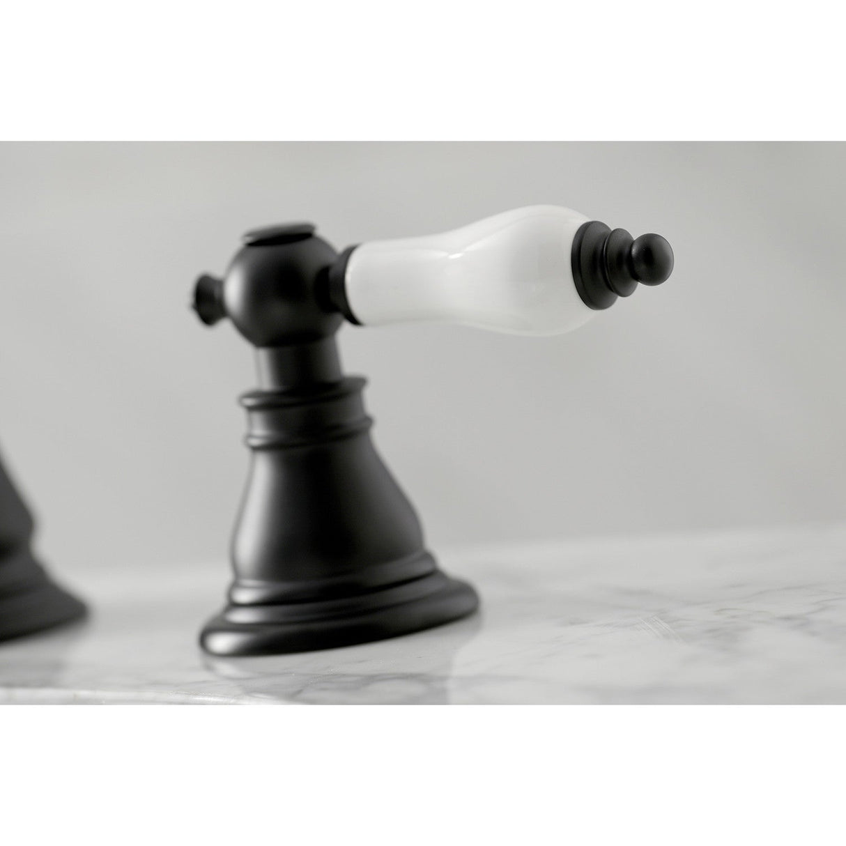 American Patriot FSC1970APL Two-Handle 3-Hole Deck Mount Widespread Bathroom Faucet with Brass Pop-Up, Matte Black