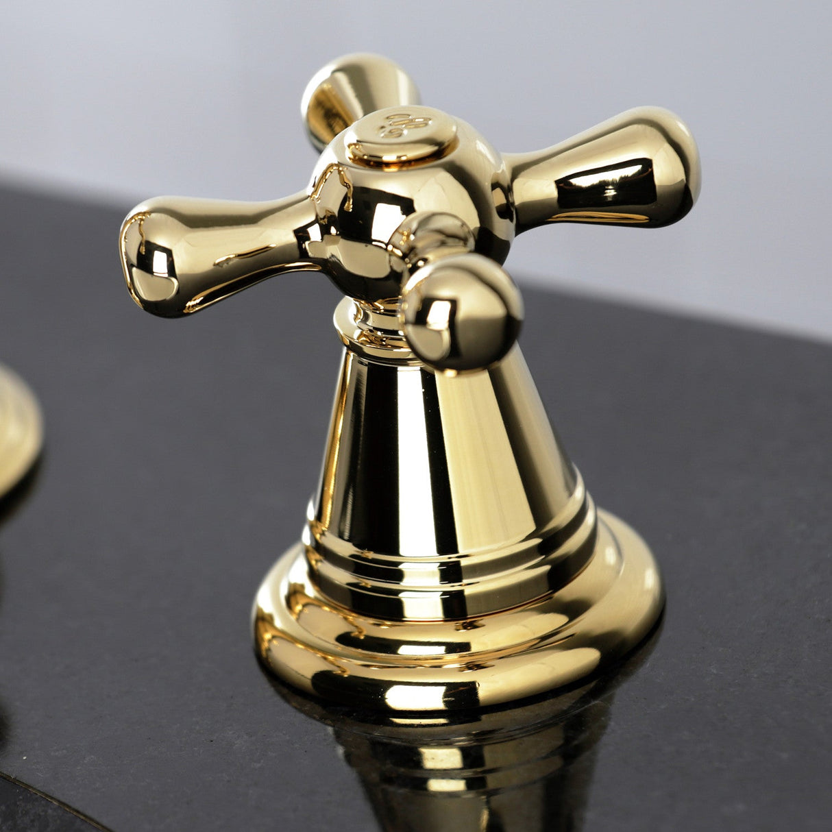 American Classic FSC1972AAX Two-Handle 3-Hole Deck Mount Widespread Bathroom Faucet with Pop-Up Drain, Polished Brass