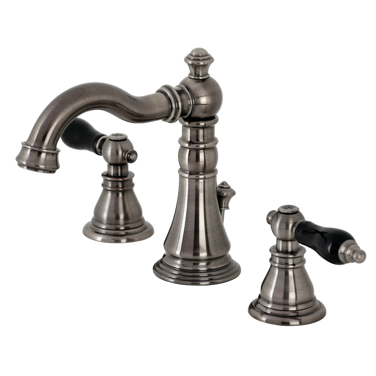 Duchess FSC1974AKL Two-Handle 3-Hole Deck Mount Widespread Bathroom Faucet with Brass Pop-Up, Black Stainless