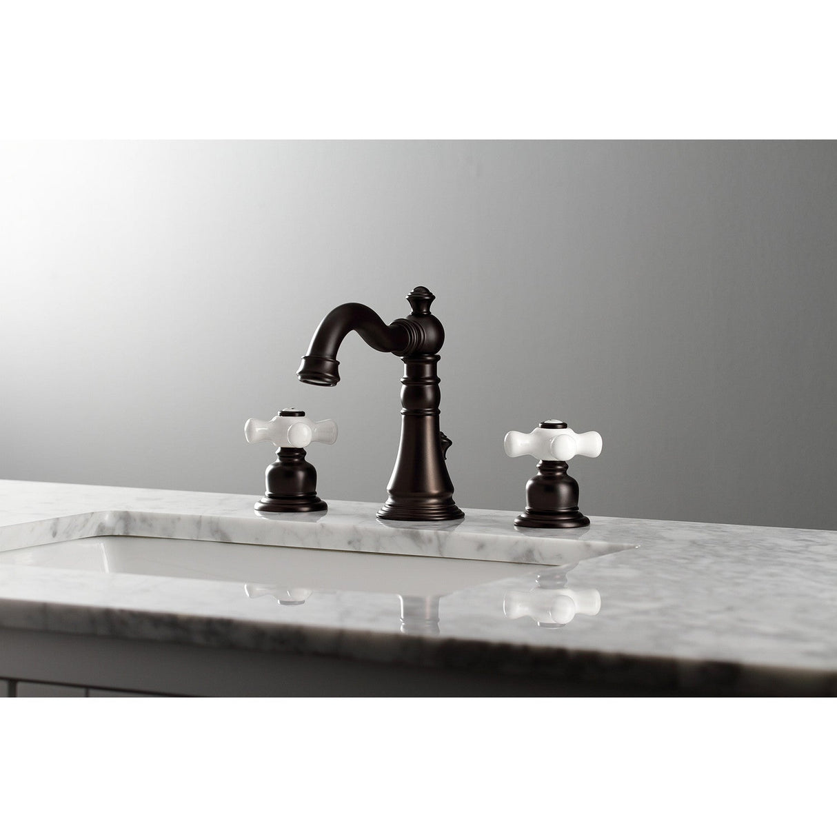 American Classic FSC1975PX Two-Handle 3-Hole Deck Mount Widespread Bathroom Faucet with Pop-Up Drain, Oil Rubbed Bronze