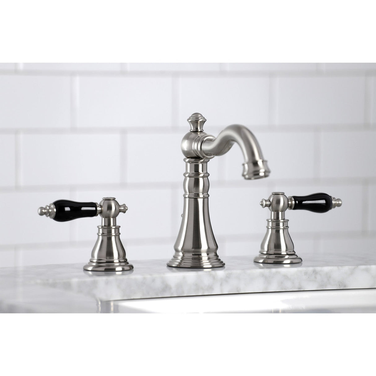Duchess FSC1978AKL Two-Handle 3-Hole Deck Mount Widespread Bathroom Faucet with Pop-Up Drain, Brushed Nickel