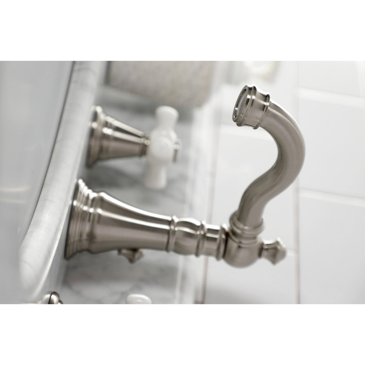American Classic FSC1978APX Two-Handle 3-Hole Deck Mount Widespread Bathroom Faucet with Pop-Up Drain, Brushed Nickel