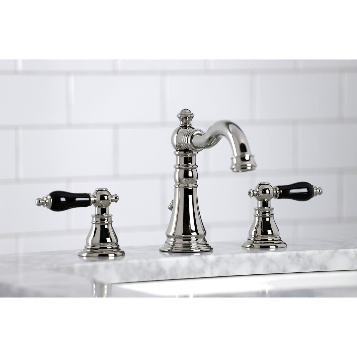 Duchess FSC1979AKL Two-Handle 3-Hole Deck Mount Widespread Bathroom Faucet with Brass Pop-Up, Polished Nickel