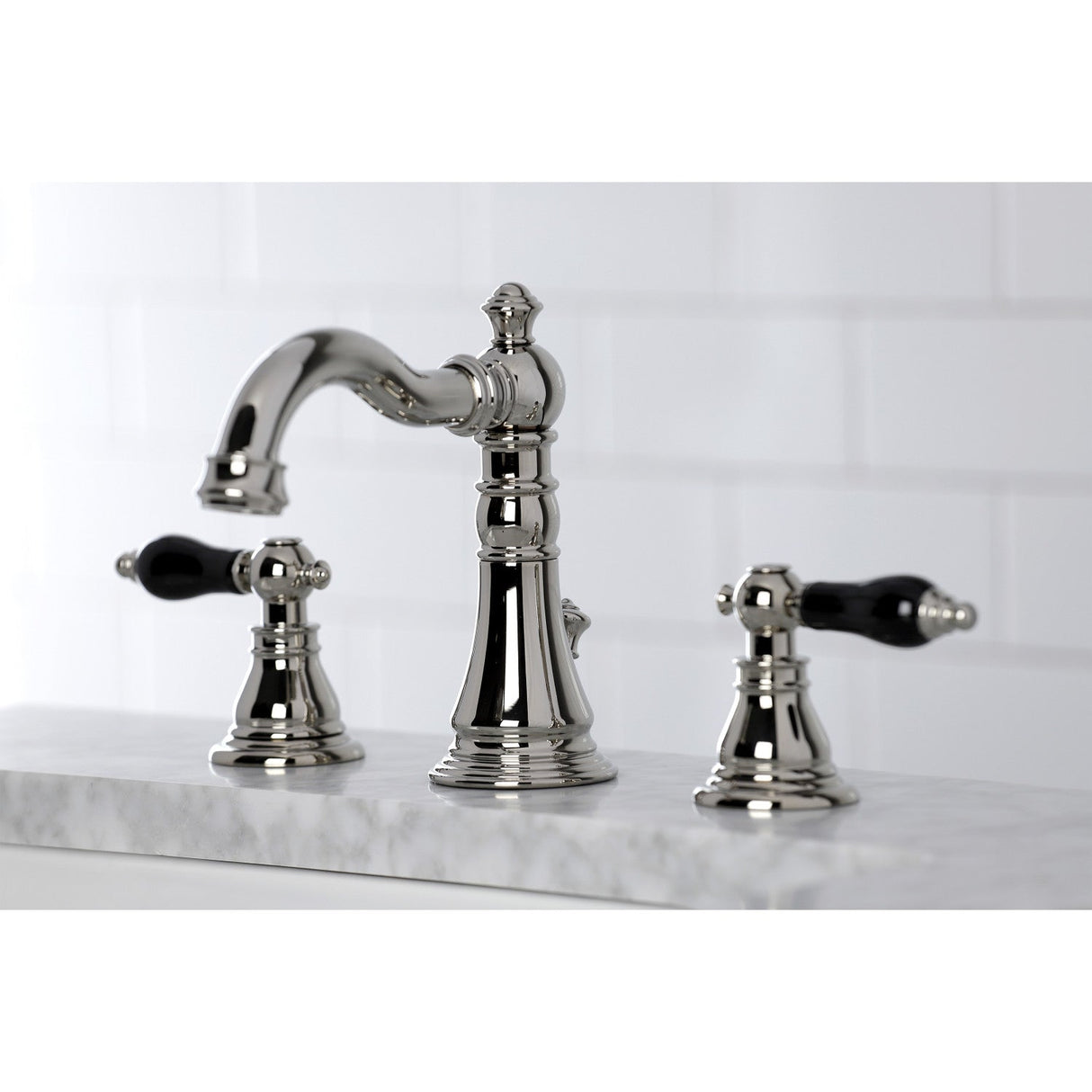 Duchess FSC1979AKL Two-Handle 3-Hole Deck Mount Widespread Bathroom Faucet with Brass Pop-Up, Polished Nickel