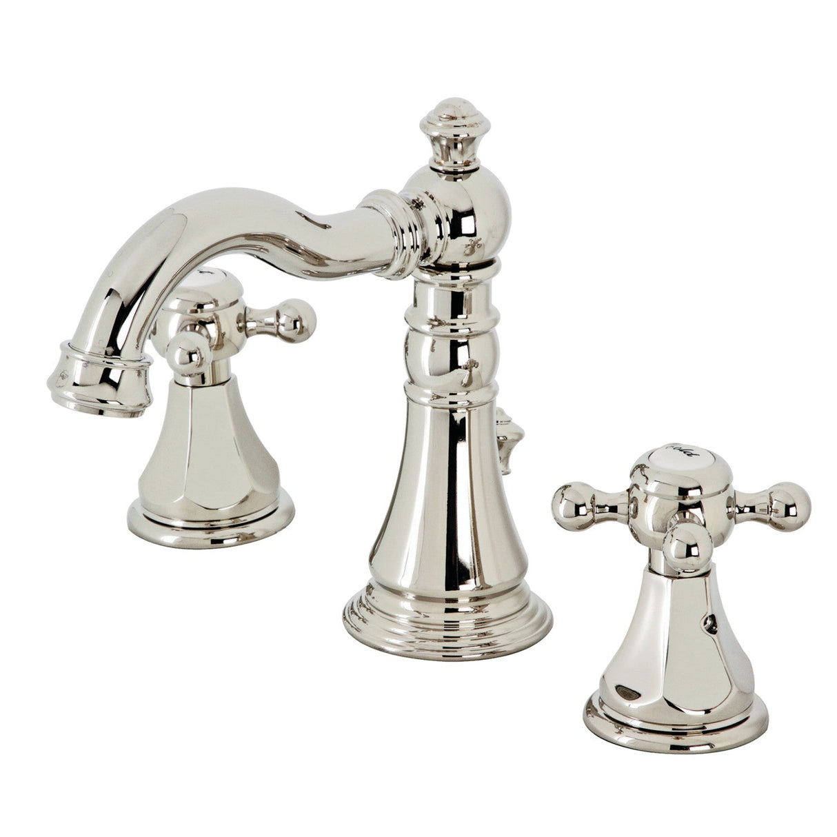 Metropolitan FSC1979BX Two-Handle 3-Hole Deck Mount Widespread Bathroom Faucet with Brass Pop-Up, Polished Nickel