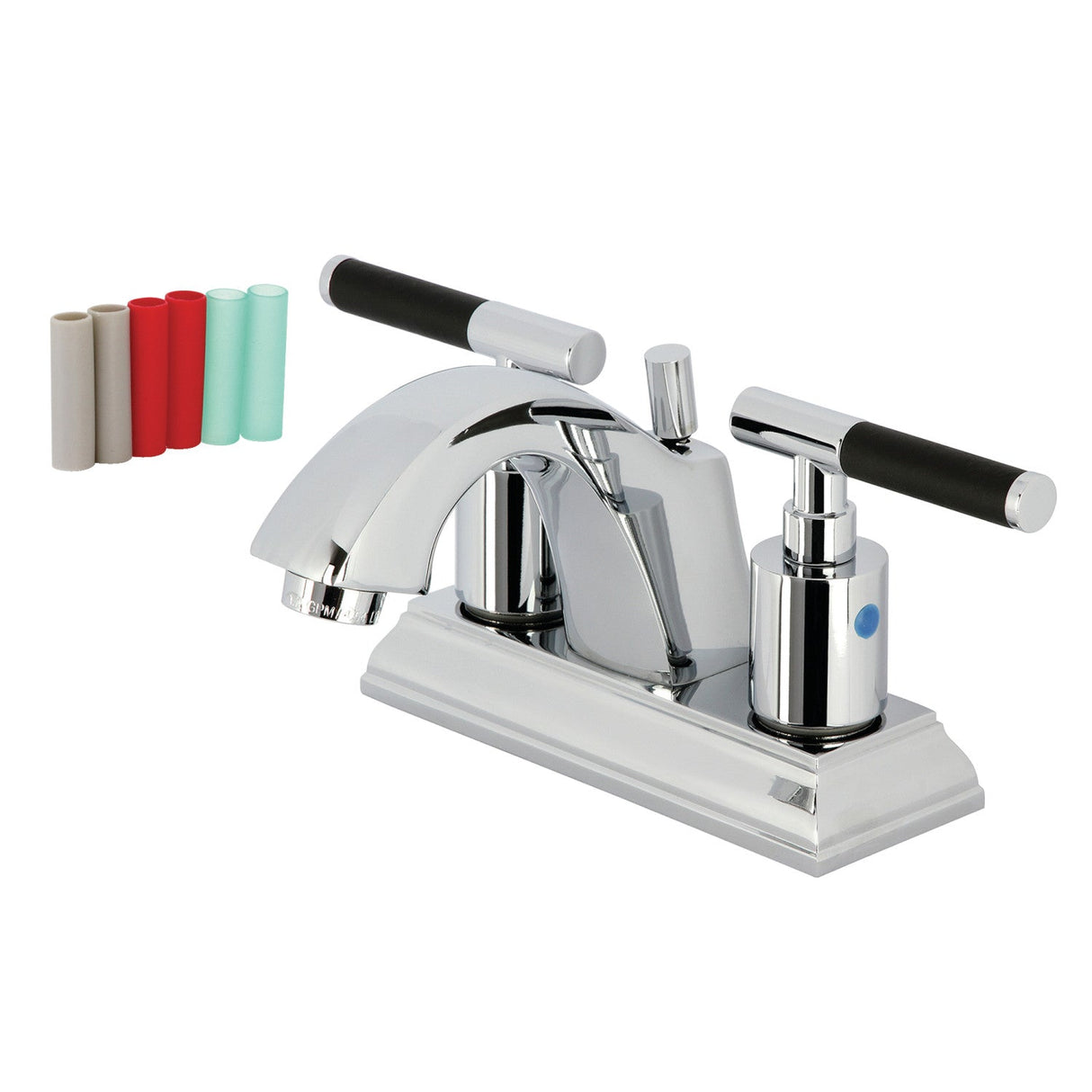 Kaiser FSC4641CKL Two-Handle 3-Hole Deck Mount 4" Centerset Bathroom Faucet with Pop-Up Drain, Polished Chrome