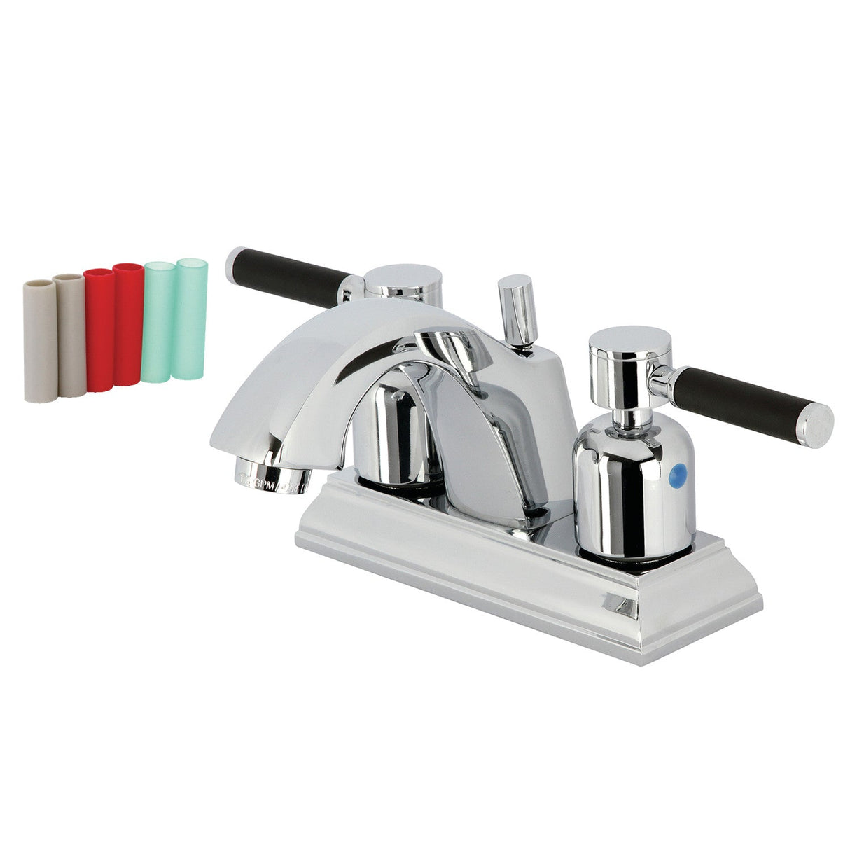 Kaiser FSC4641DKL Two-Handle 3-Hole Deck Mount 4" Centerset Bathroom Faucet with Pop-Up Drain, Polished Chrome