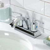 Serena FSC4641SVL Two-Handle 3-Hole Deck Mount 4" Centerset Bathroom Faucet with Pop-Up Drain, Polished Chrome