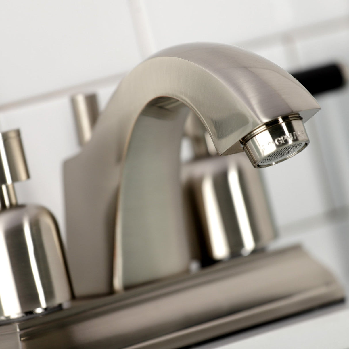 Kaiser FSC4648DKL Two-Handle 3-Hole Deck Mount 4" Centerset Bathroom Faucet with Pop-Up Drain, Brushed Nickel