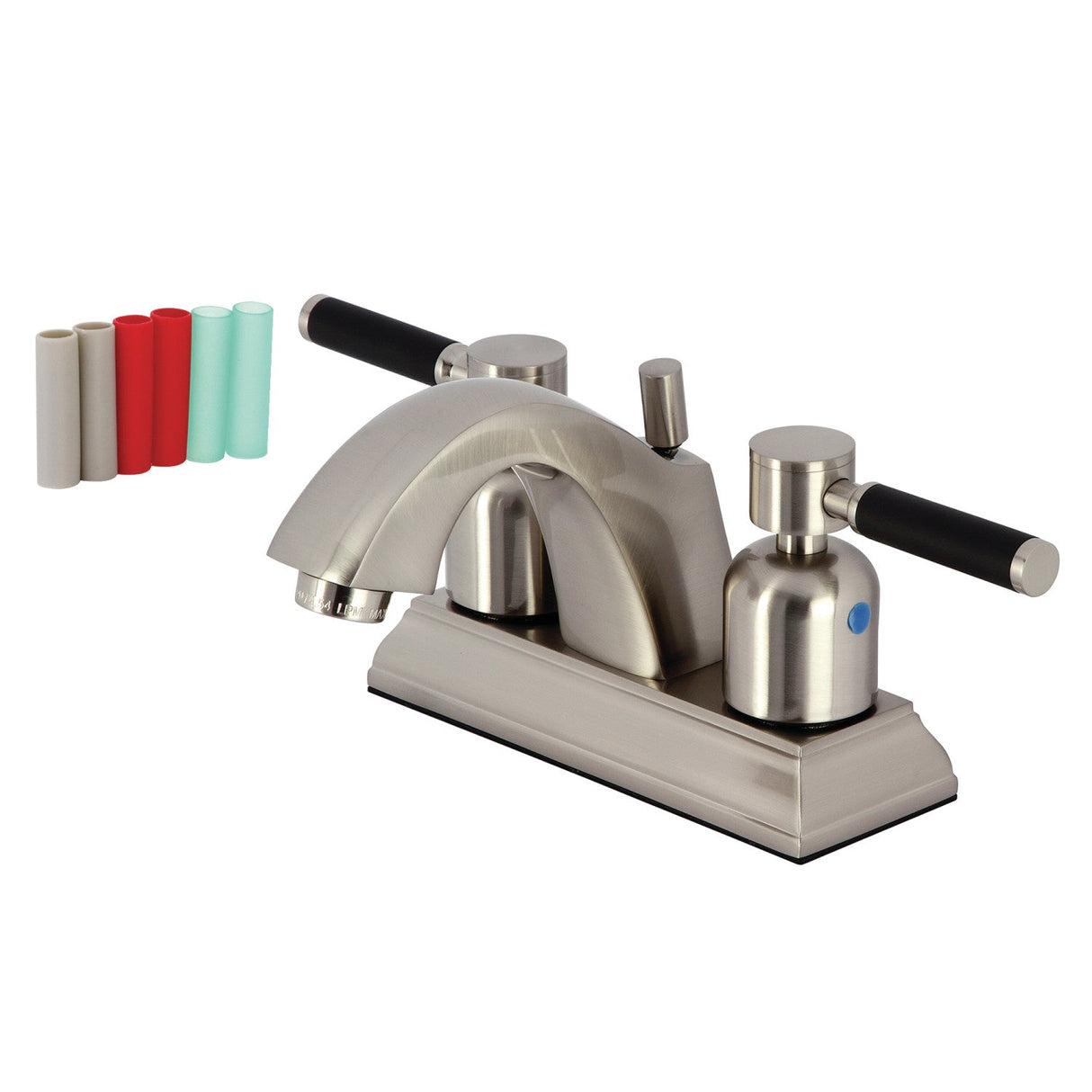 Kaiser FSC4648DKL Two-Handle 3-Hole Deck Mount 4" Centerset Bathroom Faucet with Pop-Up Drain, Brushed Nickel