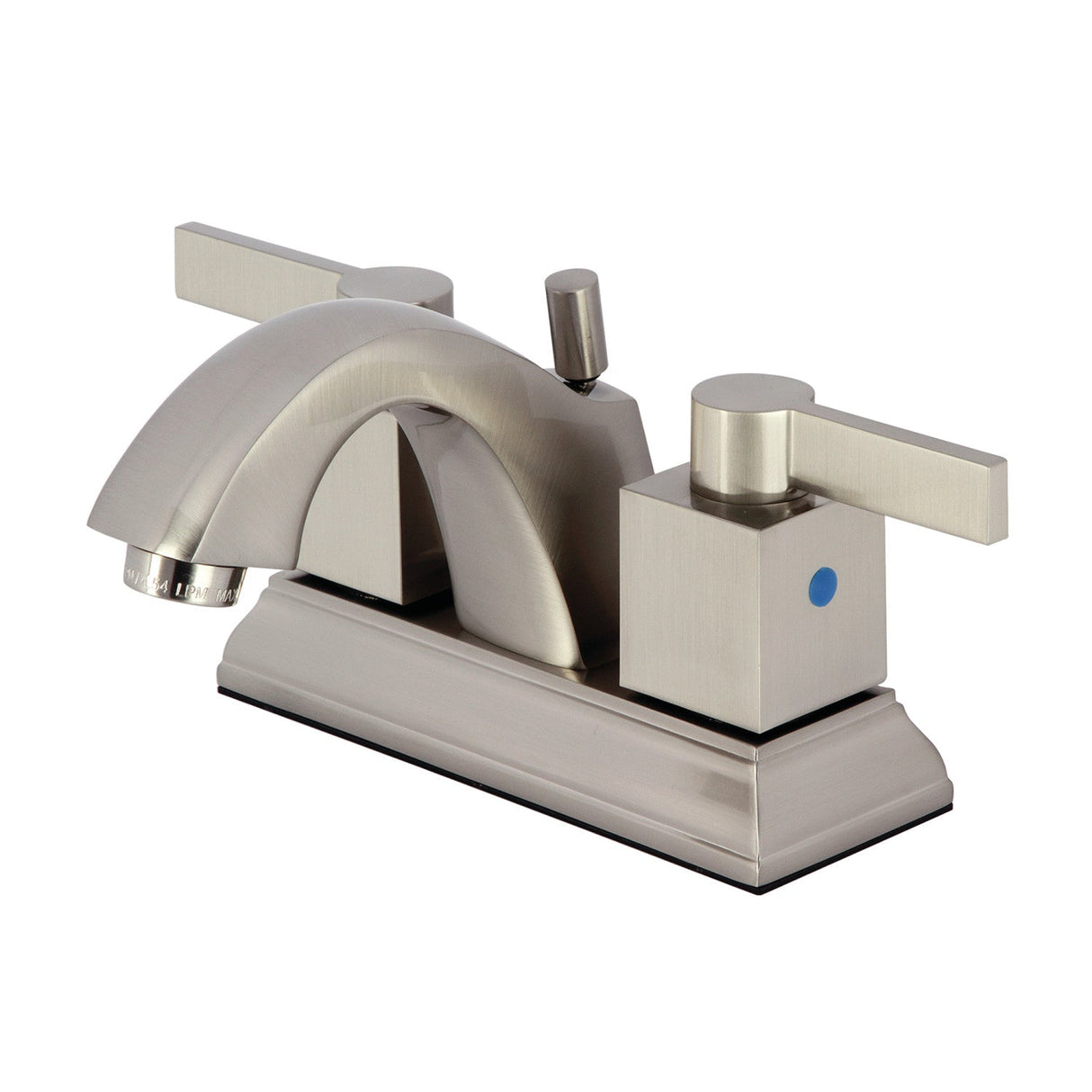 Meridian FSC4648NQL Two-Handle 3-Hole Deck Mount 4" Centerset Bathroom Faucet with Pop-Up Drain, Brushed Nickel