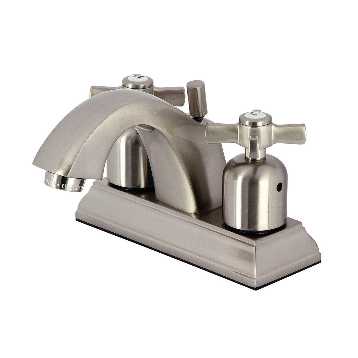 Millennium FSC4648ZX Two-Handle 3-Hole Deck Mount 4" Centerset Bathroom Faucet with Pop-Up Drain, Brushed Nickel