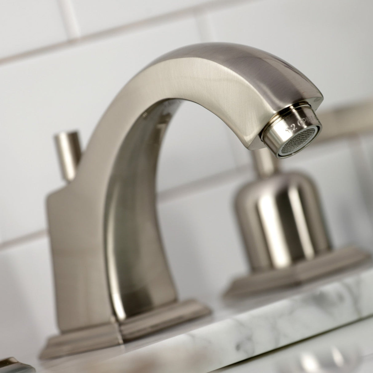 Centurion FSC4688EFL Two-Handle 3-Hole Deck Mount Widespread Bathroom Faucet with Pop-Up Drain, Brushed Nickel