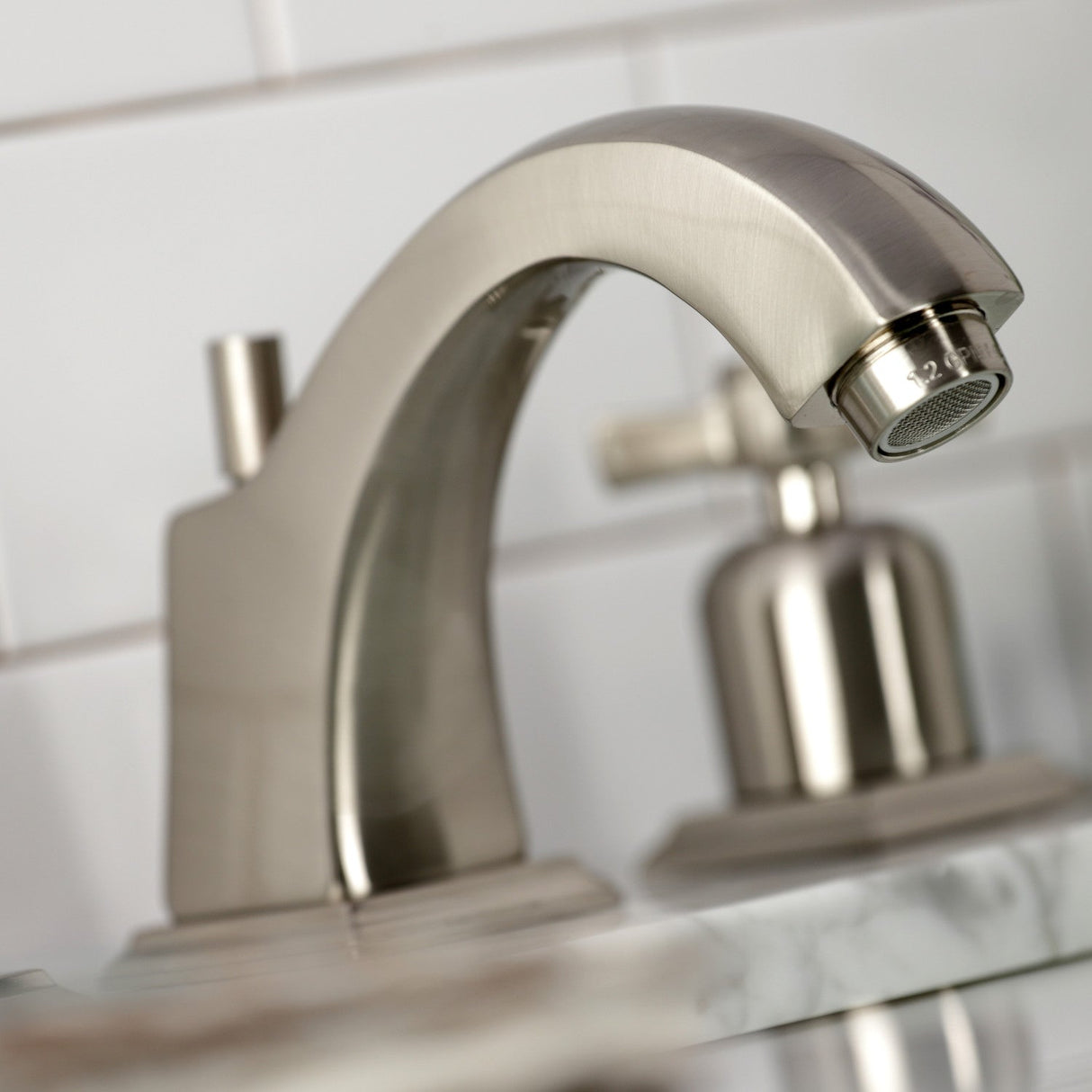 Millennium FSC4688ZX Two-Handle 3-Hole Deck Mount Widespread Bathroom Faucet with Pop-Up Drain, Brushed Nickel