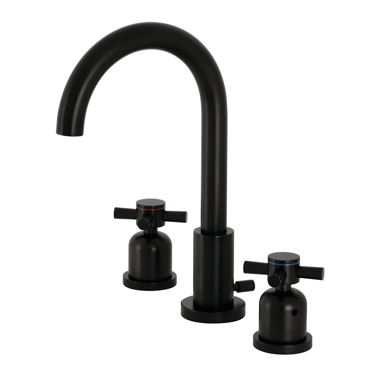 Concord FSC8920DX Two-Handle 3-Hole Deck Mount Widespread Bathroom Faucet with Pop-Up Drain, Matte Black