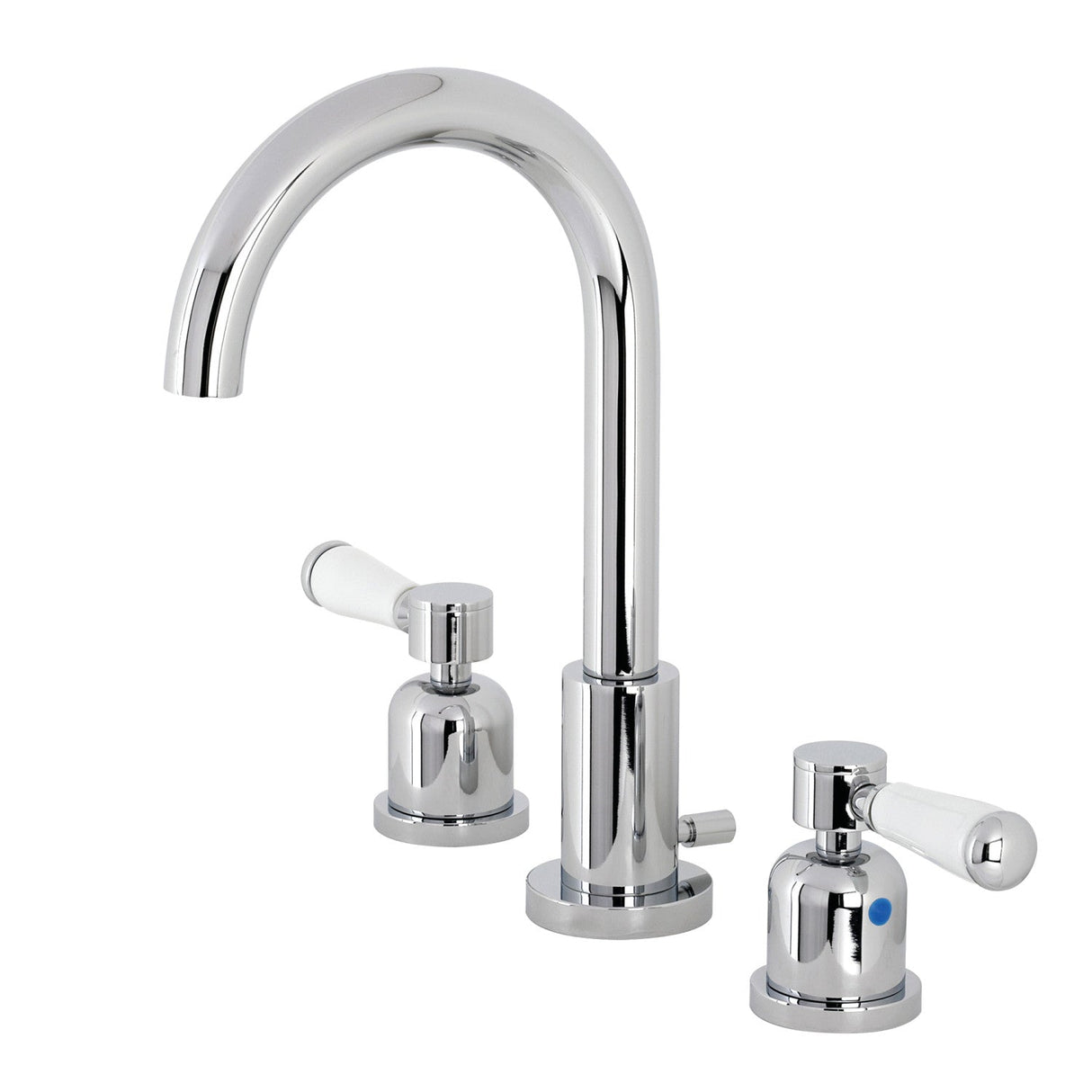 Paris FSC8921DPL Two-Handle 3-Hole Deck Mount Widespread Bathroom Faucet with Pop-Up Drain, Polished Chrome