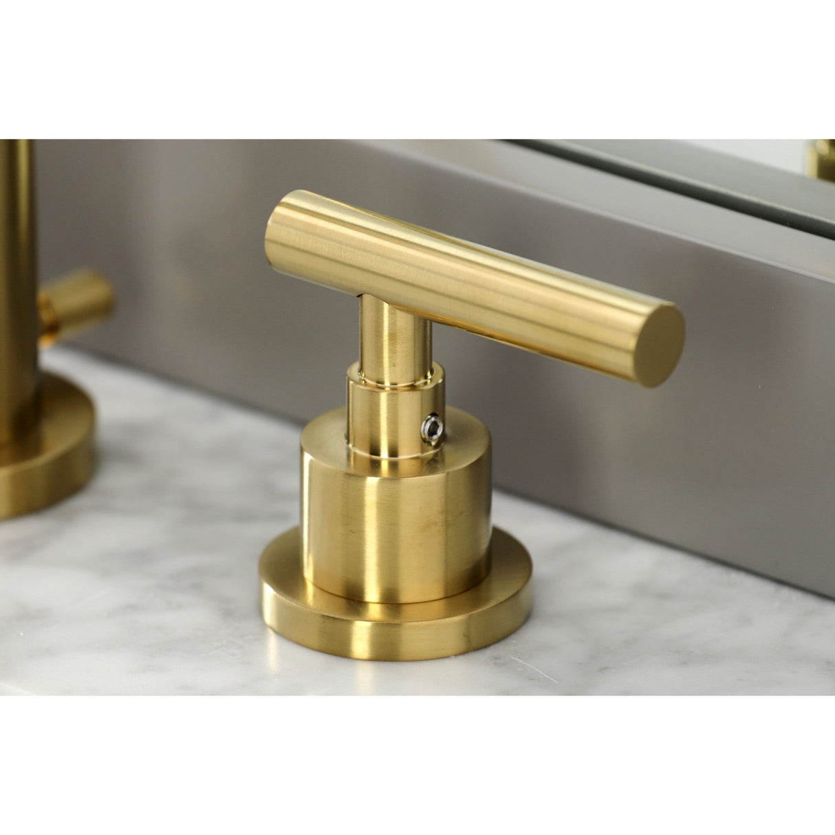 Manhattan FSC8923CML Two-Handle 3-Hole Deck Mount Widespread Bathroom Faucet with Pop-Up Drain, Brushed Brass