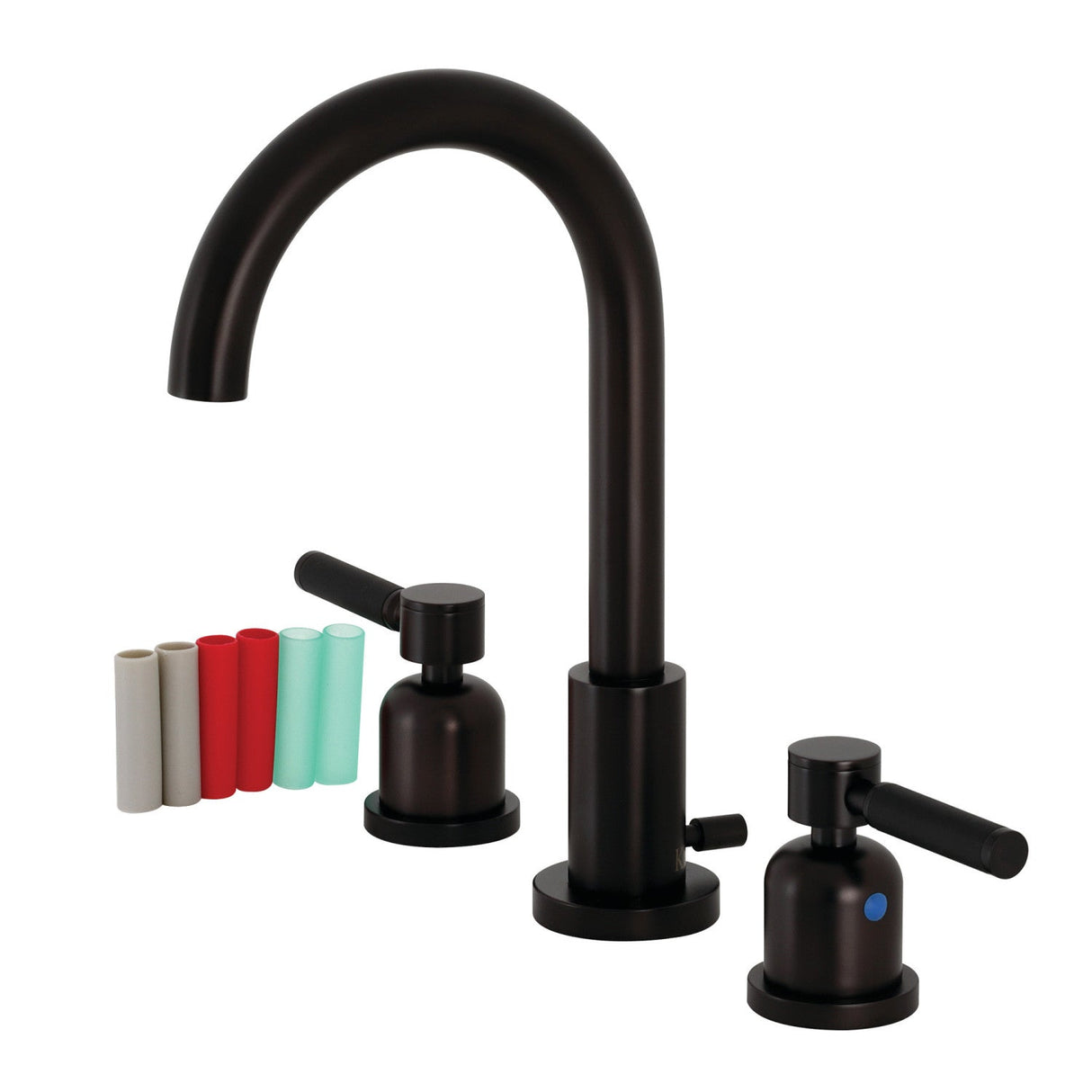 Kaiser FSC8925DKL Two-Handle 3-Hole Deck Mount Widespread Bathroom Faucet with Pop-Up Drain, Oil Rubbed Bronze