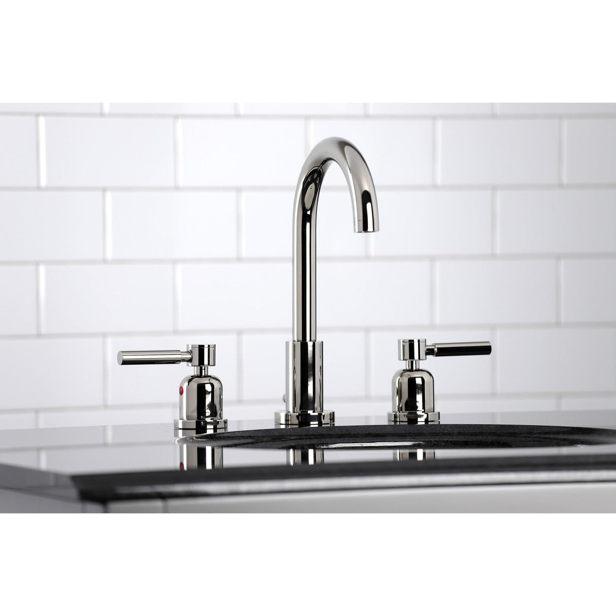 Concord FSC8929DL Two-Handle 3-Hole Deck Mount Widespread Bathroom Faucet with Pop-Up Drain, Polished Nickel