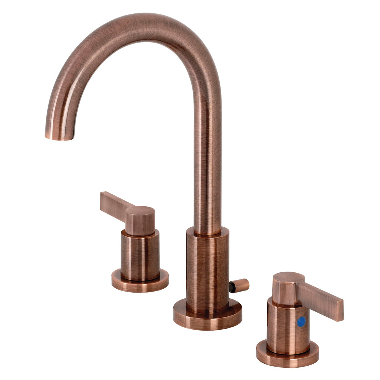 NuvoFusion FSC892NDLAC Two-Handle 3-Hole Deck Mount Widespread Bathroom Faucet with Pop-Up Drain, Antique Copper