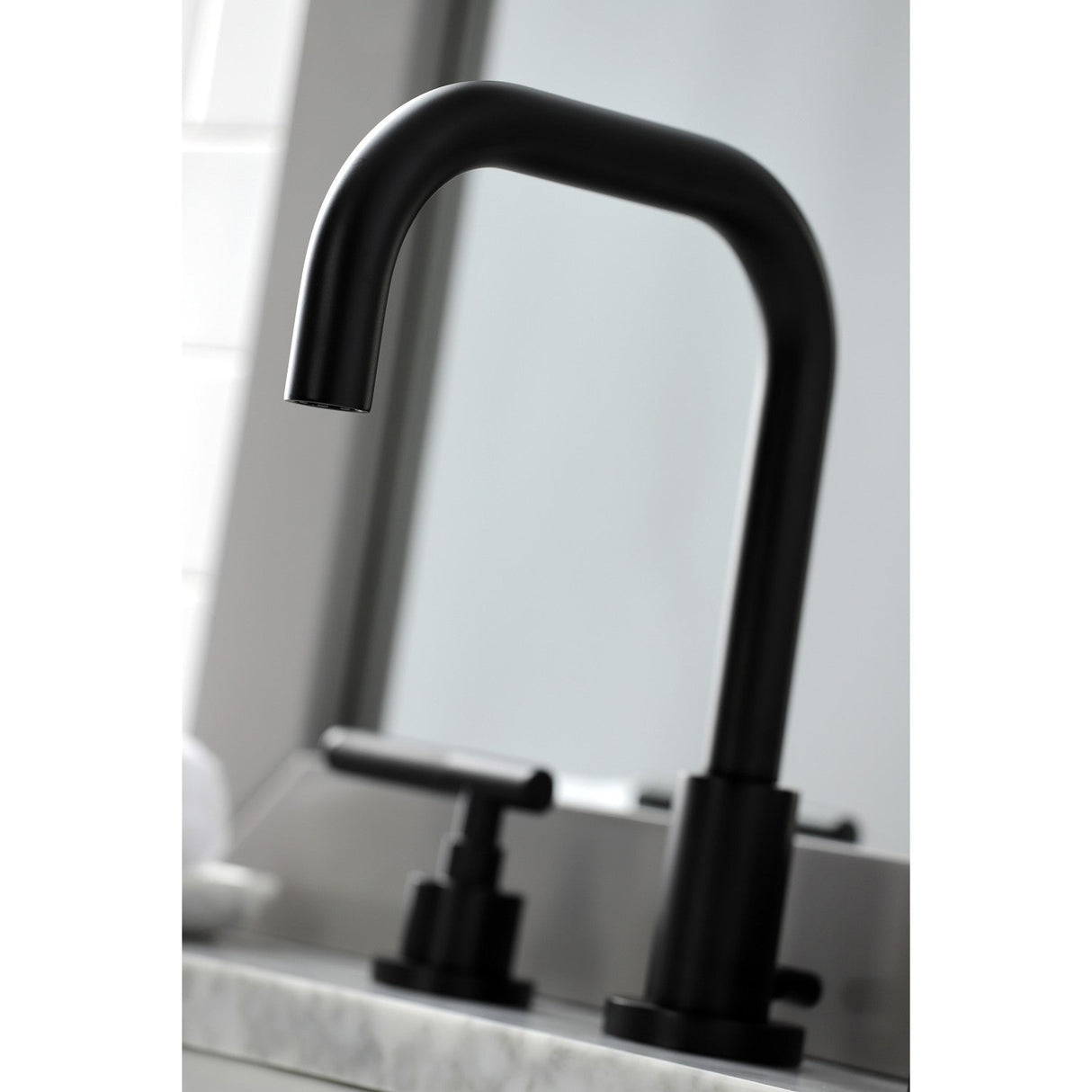 Kaiser FSC8930CKL Two-Handle 3-Hole Deck Mount Widespread Bathroom Faucet with Pop-Up Drain, Matte Black