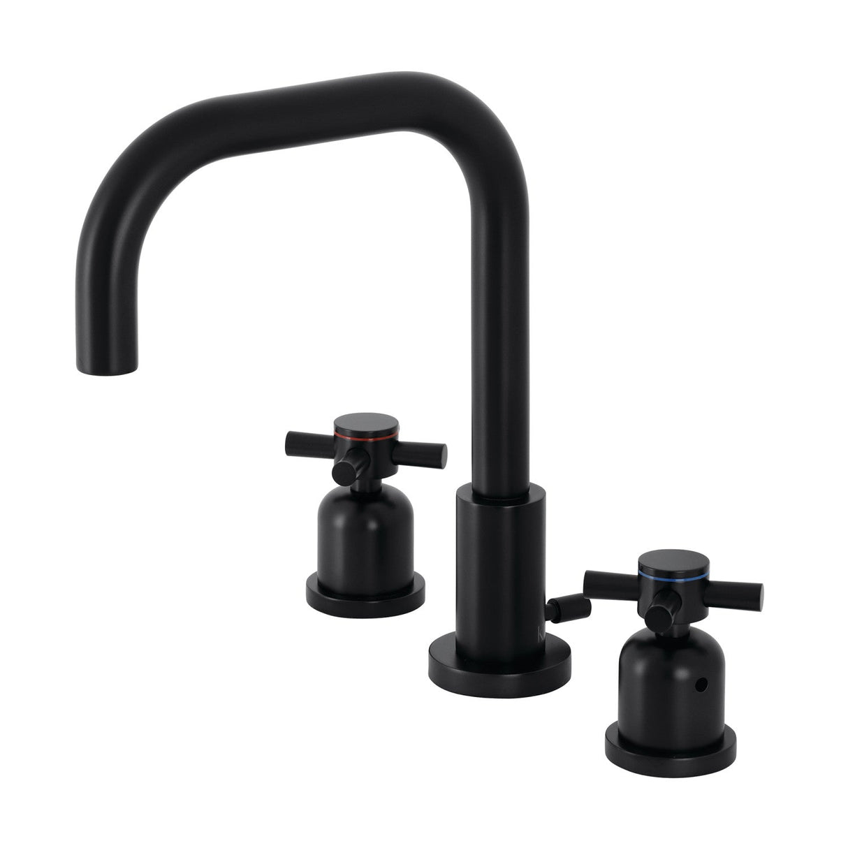 Concord FSC8930DX Two-Handle 3-Hole Deck Mount Widespread Bathroom Faucet with Pop-Up Drain, Matte Black
