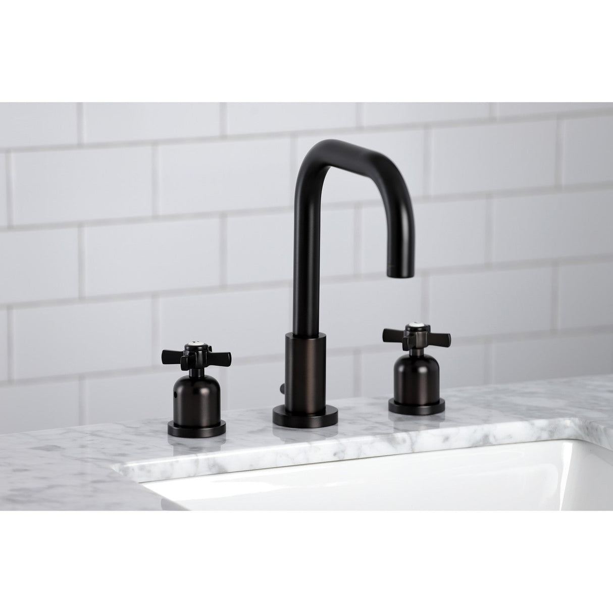 Millennium FSC8935ZX Two-Handle 3-Hole Deck Mount Widespread Bathroom Faucet with Pop-Up Drain, Oil Rubbed Bronze