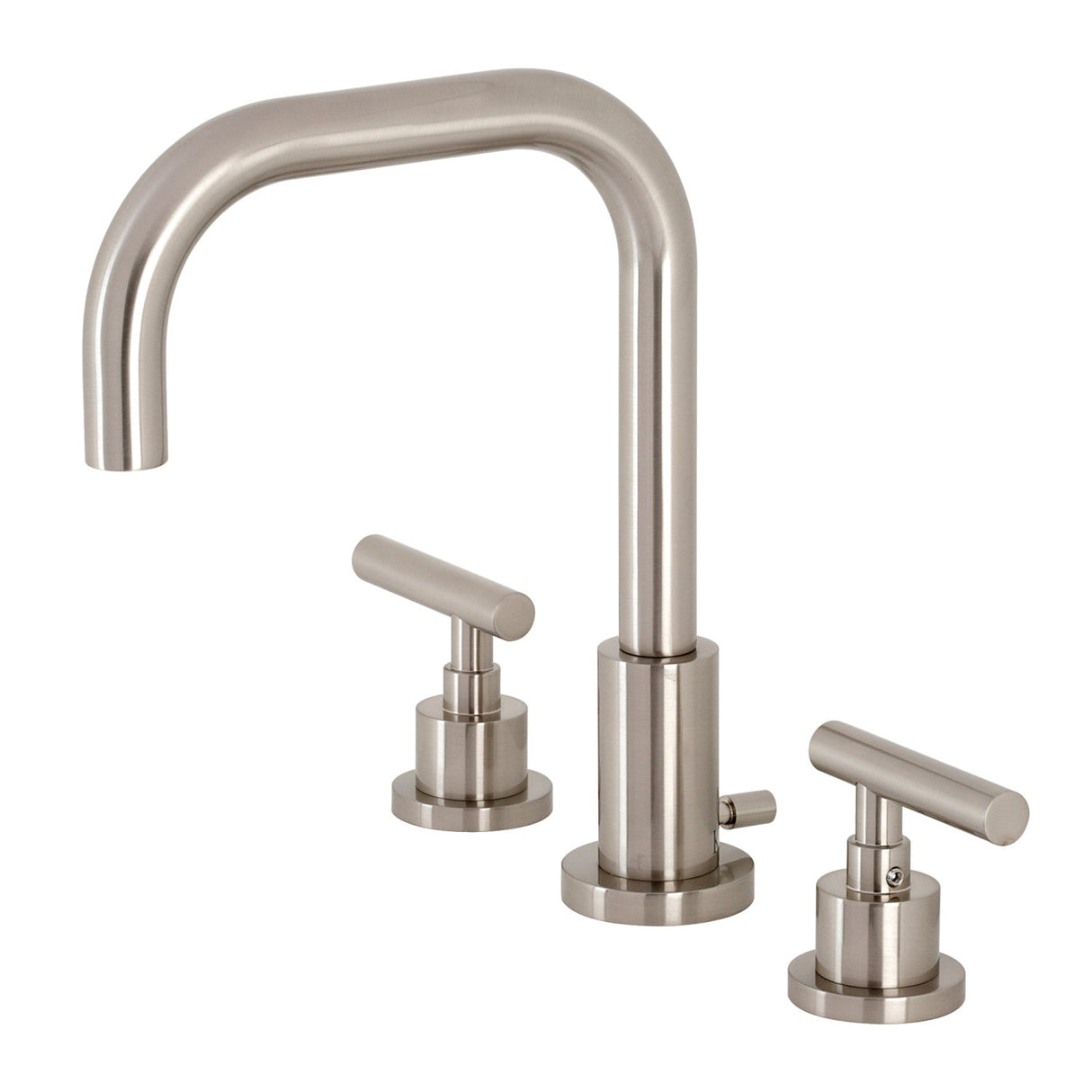 Manhattan FSC8938CML Two-Handle 3-Hole Deck Mount Widespread Bathroom Faucet with Pop-Up Drain, Brushed Nickel