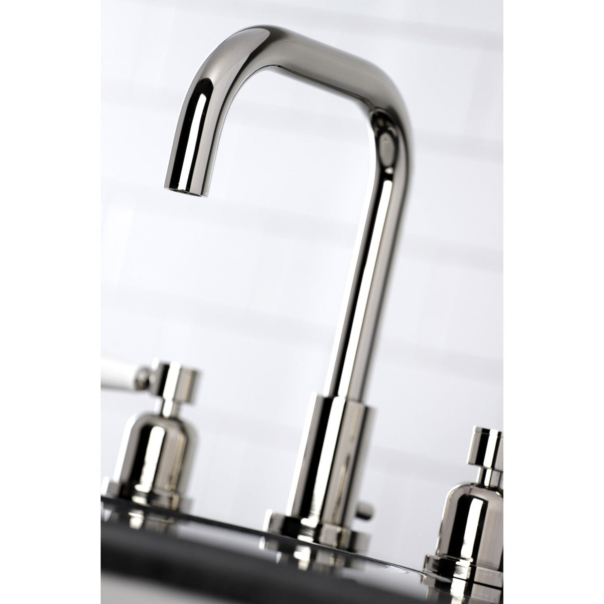 Paris FSC8939DPL Two-Handle 3-Hole Deck Mount Widespread Bathroom Faucet with Pop-Up Drain, Polished Nickel