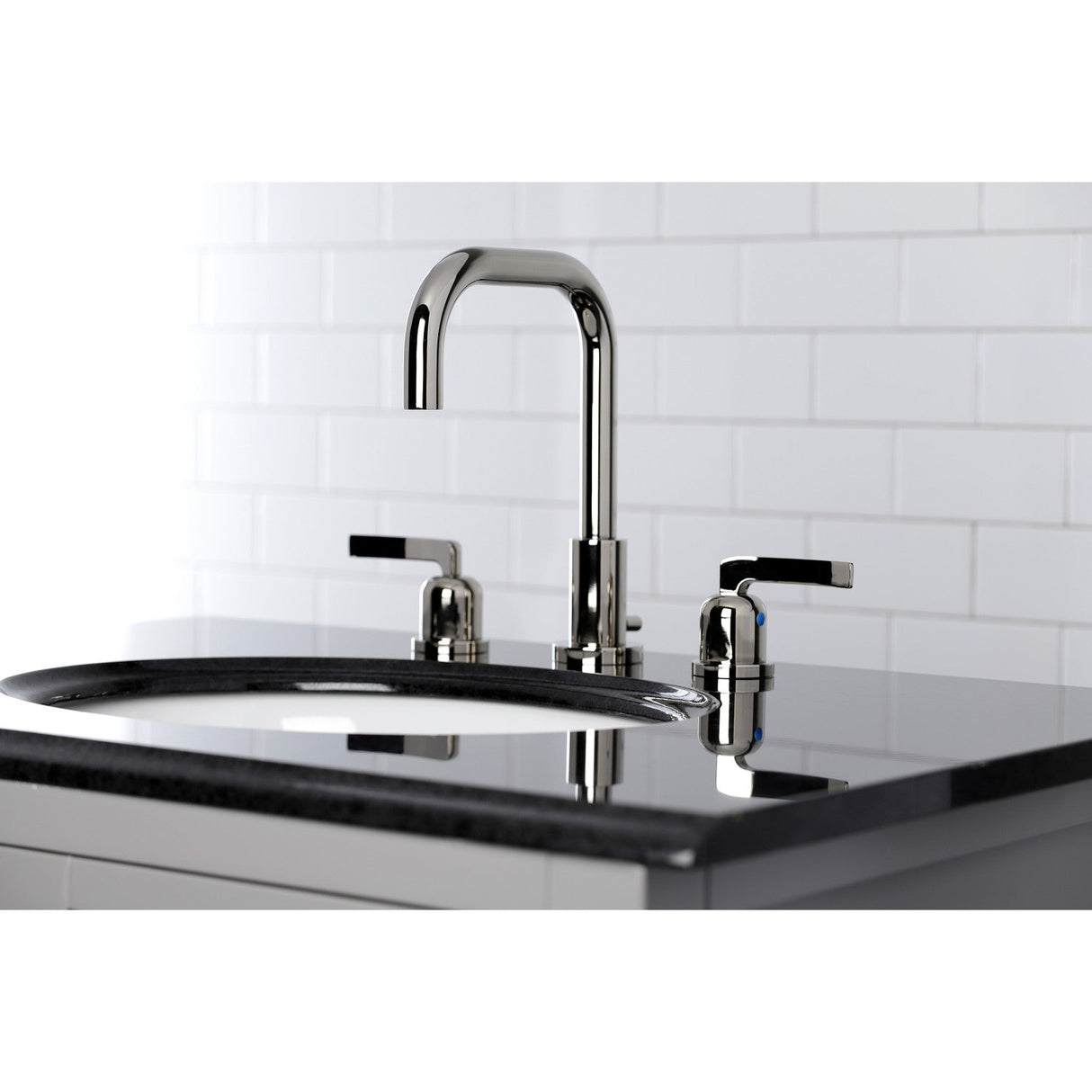 Centurion FSC8939EFL Two-Handle 3-Hole Deck Mount Widespread Bathroom Faucet with Pop-Up Drain, Polished Nickel