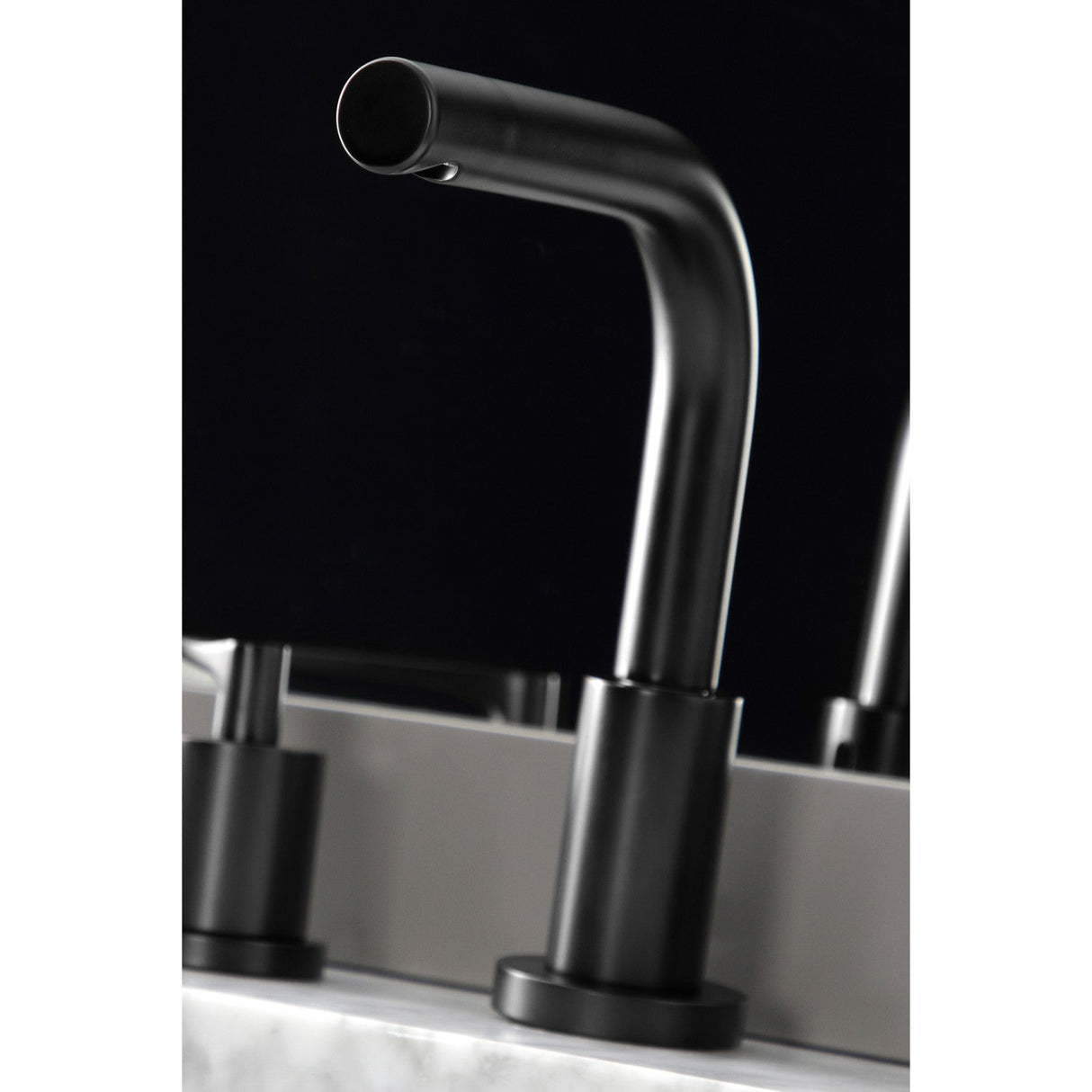 Serena FSC8950SVL Two-Handle 3-Hole Deck Mount Widespread Bathroom Faucet with Pop-Up Drain, Matte Black