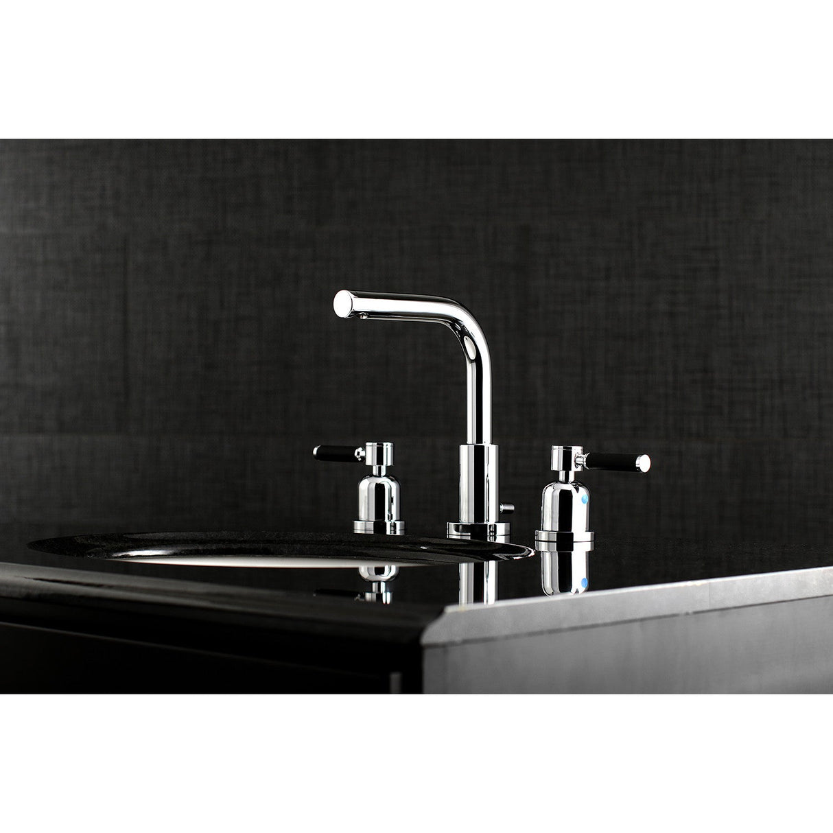 Kaiser FSC8951DKL Two-Handle 3-Hole Deck Mount Widespread Bathroom Faucet with Pop-Up Drain, Polished Chrome