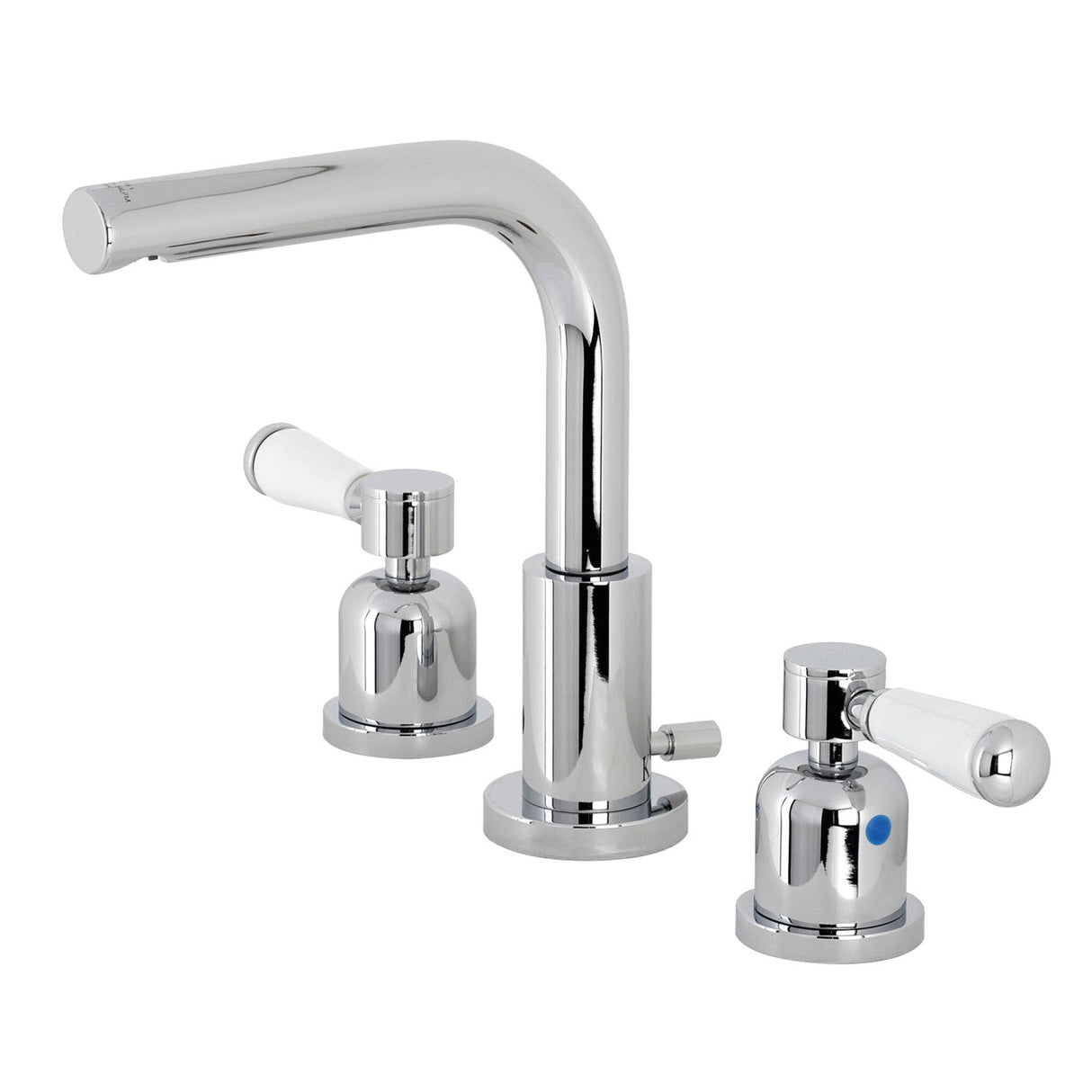 Paris FSC8951DPL Two-Handle 3-Hole Deck Mount Widespread Bathroom Faucet with Pop-Up Drain, Polished Chrome
