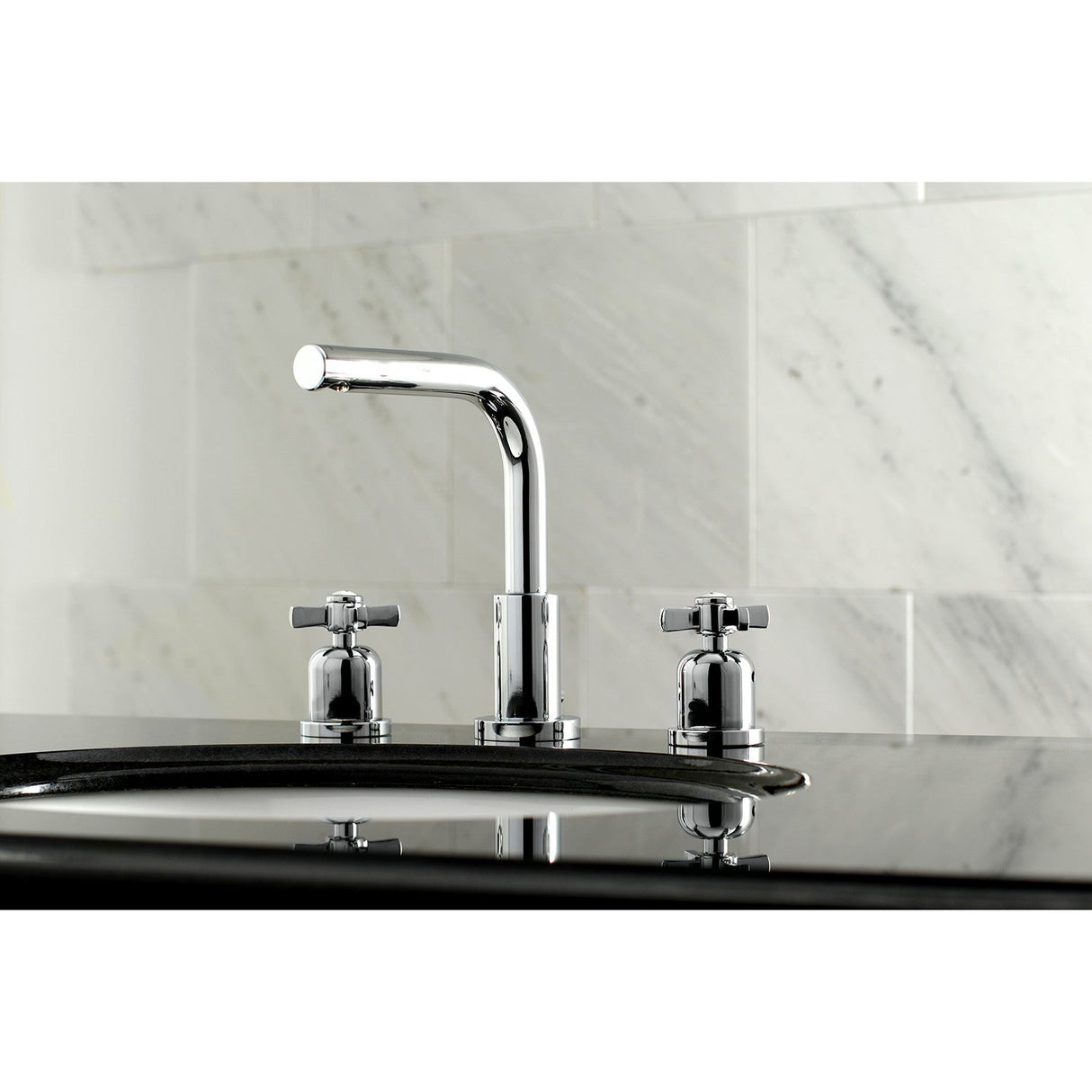 Millennium FSC8951ZX Two-Handle 3-Hole Deck Mount Widespread Bathroom Faucet with Pop-Up Drain, Polished Chrome